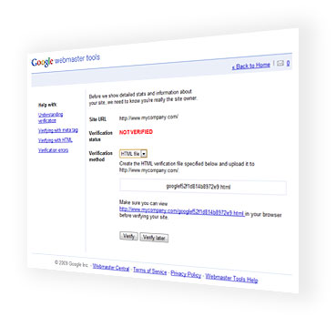 Google Webmaster Tools - HTML verification